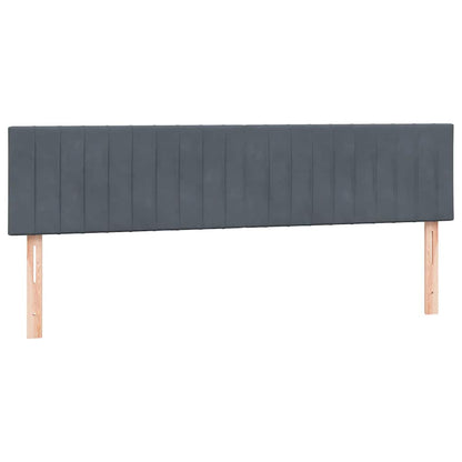 vidaXL Boxspringbett mit Matratze & LED Dunkelgrau 180x210 cm Samt