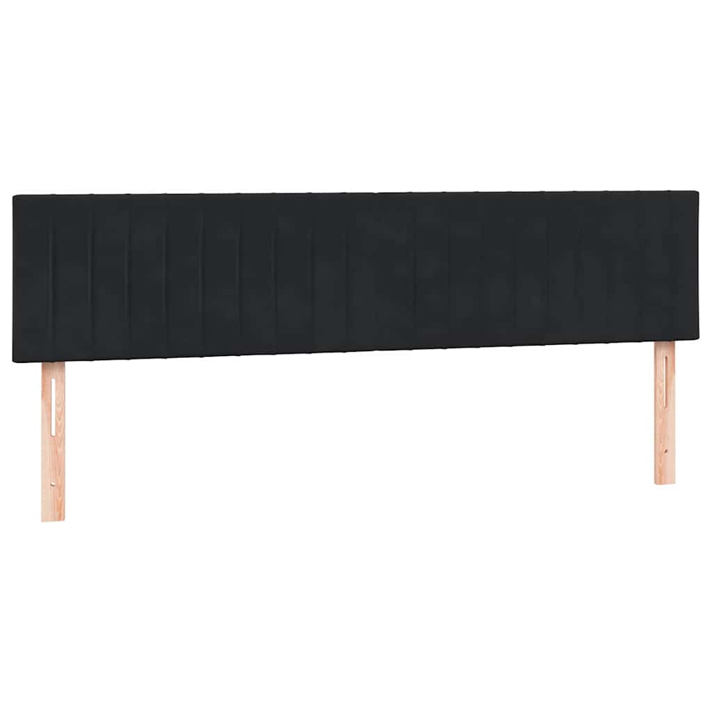 vidaXL Boxspringbett mit Matratze & LED Schwarz 180x210 cm Samt