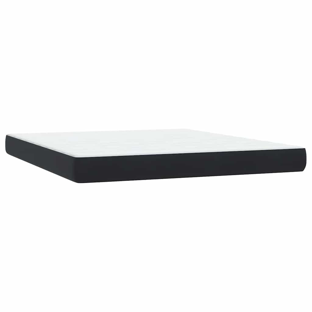 vidaXL Boxspringbett mit Matratze & LED Schwarz 180x210 cm Samt