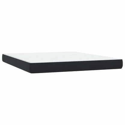 vidaXL Boxspringbett mit Matratze & LED Schwarz 180x210 cm Samt
