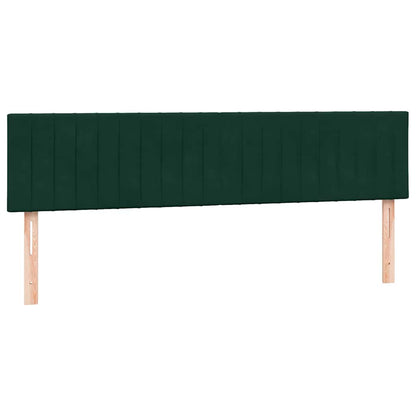 vidaXL Boxspringbett mit Matratze & LED Dunkelgrün 180x210 cm Samt