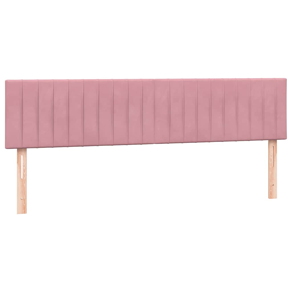 Boxspringbett mit Matratze & LED Rosa 180x210 cm Samt