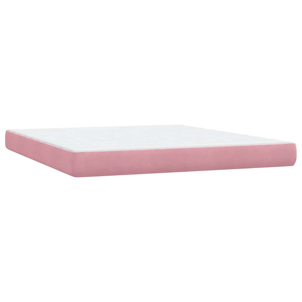 Boxspringbett mit Matratze & LED Rosa 180x210 cm Samt