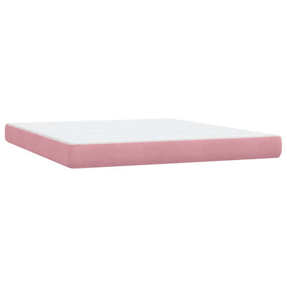 Boxspringbett mit Matratze & LED Rosa 180x210 cm Samt