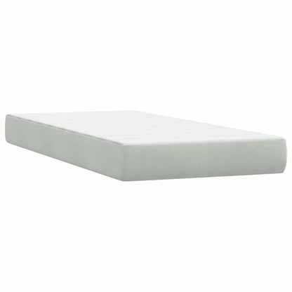 vidaXL Boxspringbett mit Matratze & LED Hellgrau 80x220 cm Samt