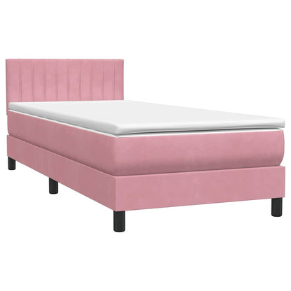 vidaXL Lit tapissier avec matelas et LED Rose 80x220 cm Velours