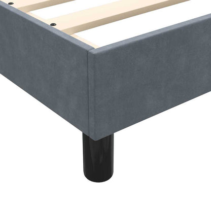 vidaXL Boxspringbett mit Matratze & LED Dunkelgrau 90x220 cm Samt