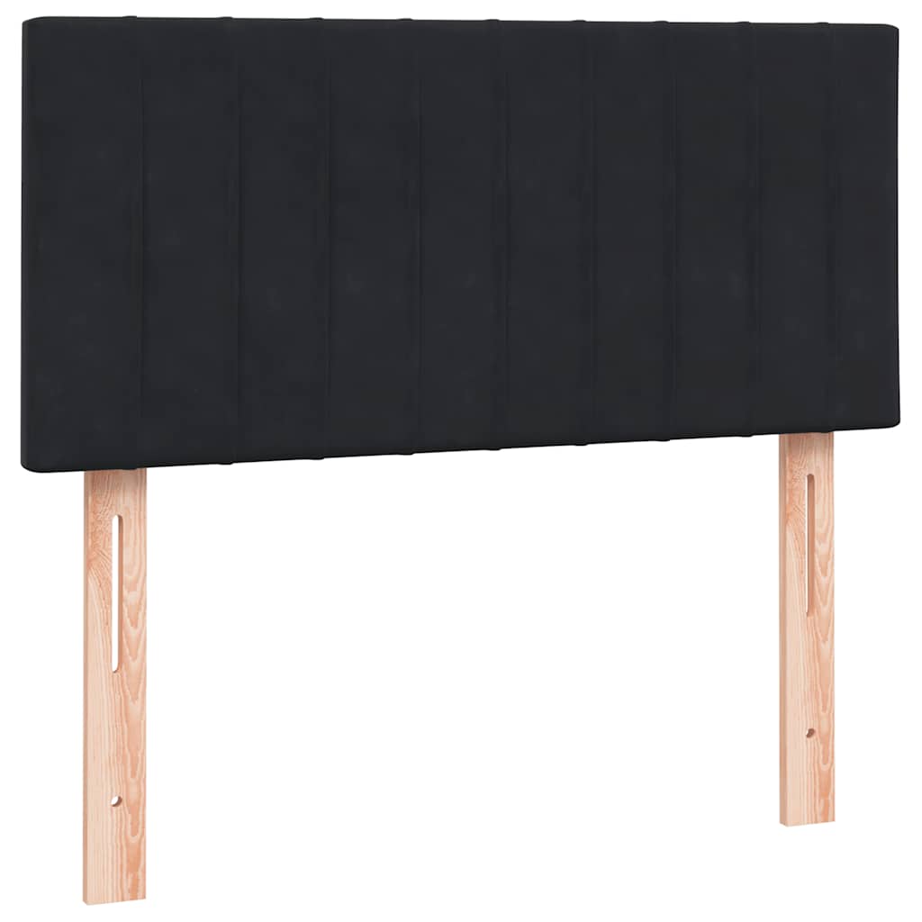 vidaXL Boxspringbett mit Matratze & LED Schwarz 90x220 cm Samt