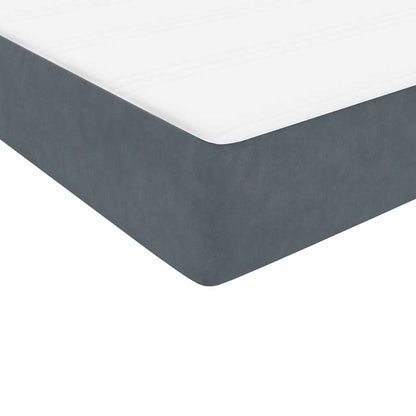 vidaXL Boxspringbett mit Matratze & LED Dunkelgrau 100x220 cm Samt