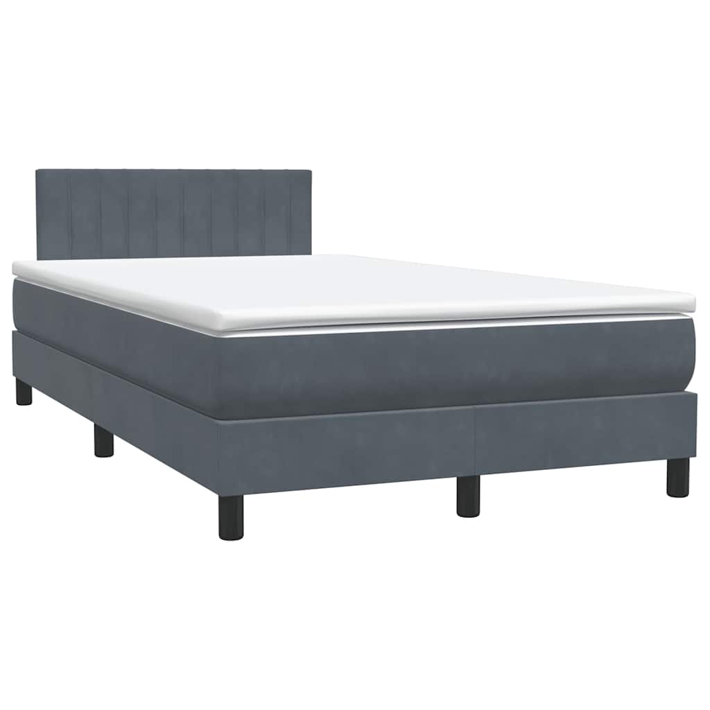 vidaXL Lit tapissier avec matelas et LED Gris clair 120x220 cm Velours