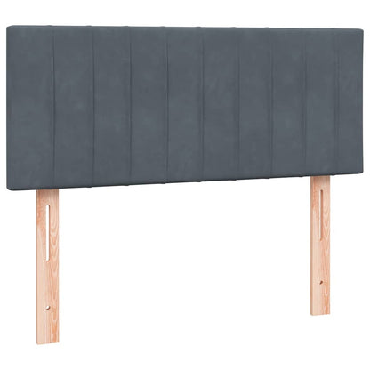 vidaXL Lit coffre avec matelas et LED Gris foncé 120x220 cm Velours