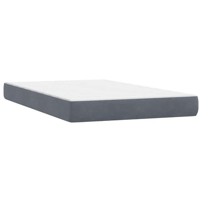 vidaXL Lit coffre avec matelas et LED Gris foncé 120x220 cm Velours