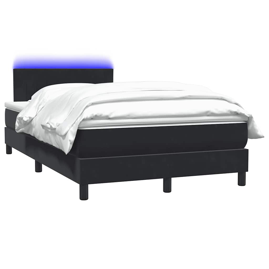 vidaXL Lit coffre avec matelas et LED Noir 120x220 cm Velours
