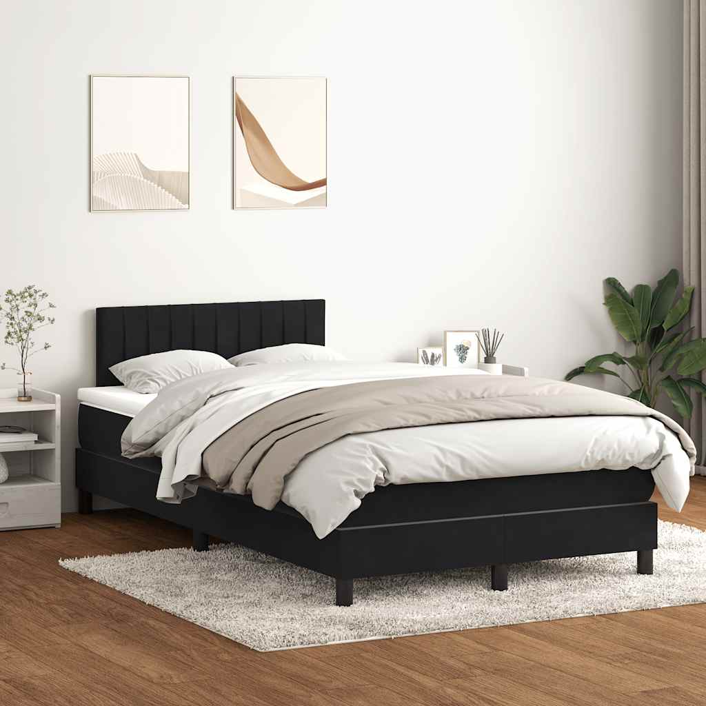 vidaXL Lit coffre avec matelas et LED Noir 120x220 cm Velours