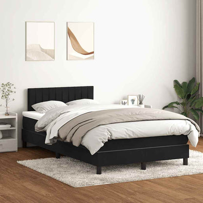 vidaXL Lit coffre avec matelas et LED Noir 120x220 cm Velours
