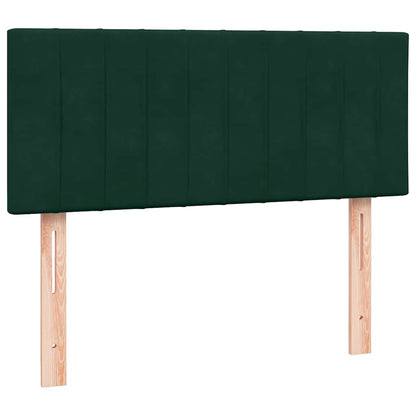 vidaXL Boxspringbett mit Matratze & LED Dunkelgrün 120x220 cm Samt