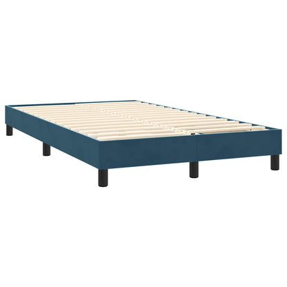 vidaXL Boxspringbett mit Matratze & LED Dunkelblau 120x220 cm Samt