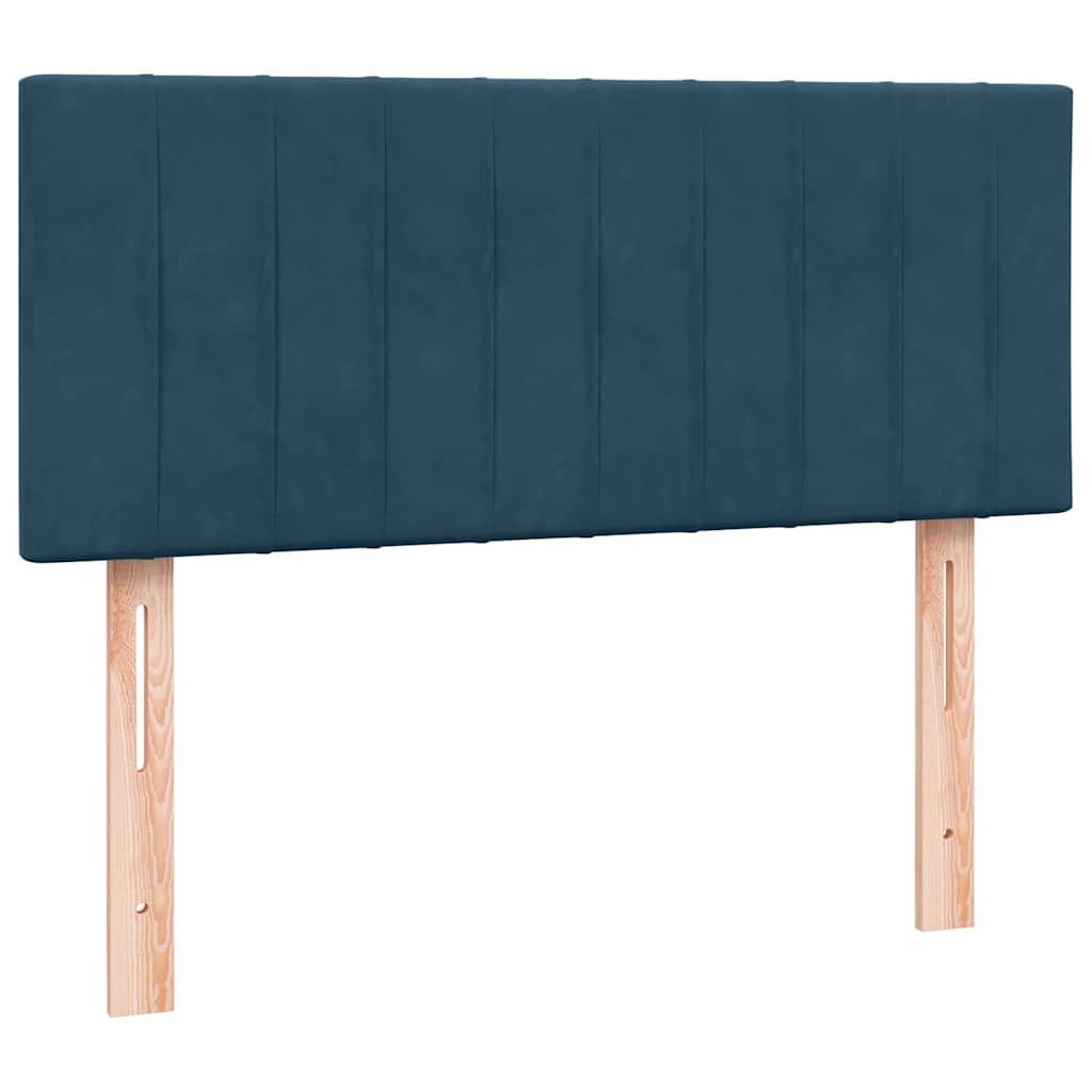 vidaXL Boxspringbett mit Matratze & LED Dunkelblau 120x220 cm Samt