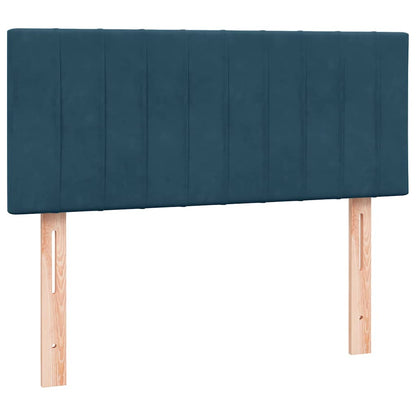 vidaXL Boxspringbett mit Matratze & LED Dunkelblau 120x220 cm Samt