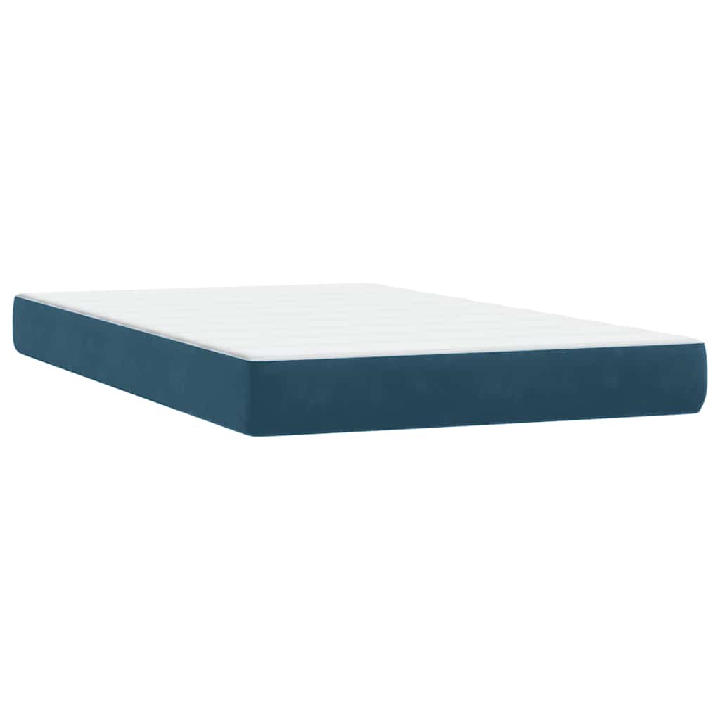vidaXL Boxspringbett mit Matratze & LED Dunkelblau 120x220 cm Samt