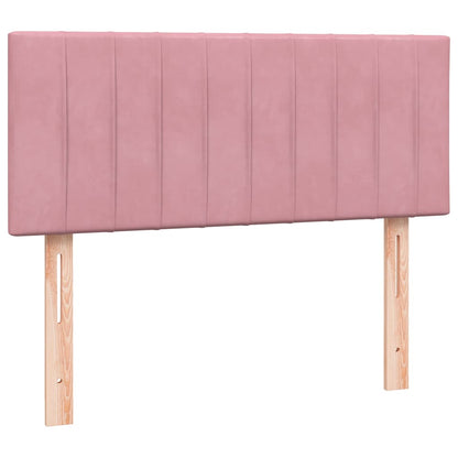 vidaXL Boxspringbett mit Matratze & LED Rosa 120x220 cm Samt