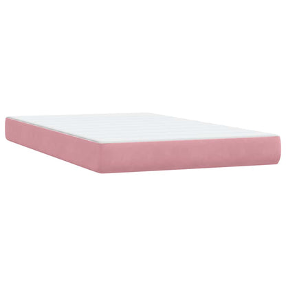 vidaXL Boxspringbett mit Matratze & LED Rosa 120x220 cm Samt