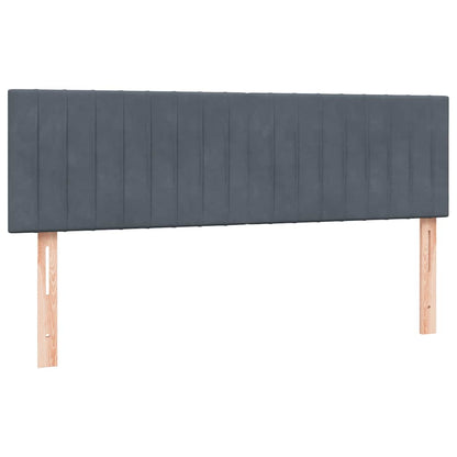 vidaXL Lit coffre avec matelas et LED gris foncé 140x220 cm Velours