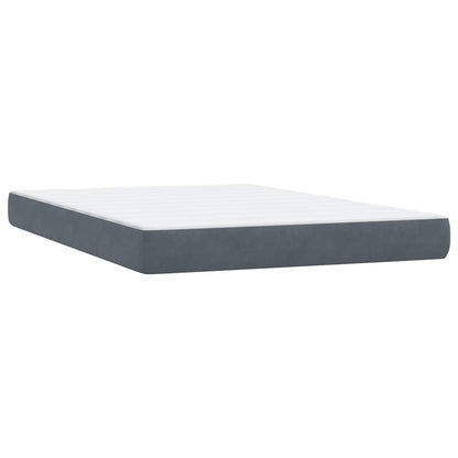vidaXL Lit coffre avec matelas et LED gris foncé 140x220 cm Velours