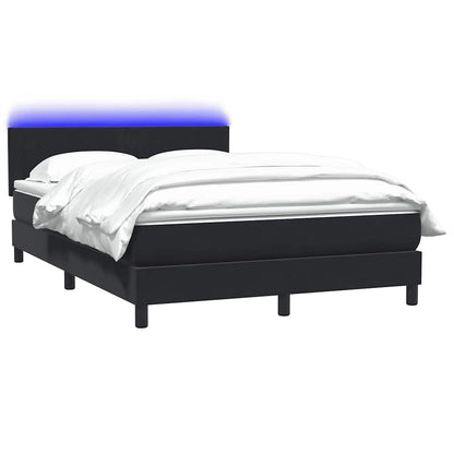 vidaXL Lit tapissier avec matelas et LED Noir 140x220 cm Velours