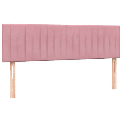 Boxspringbett mit Matratze & LED Rosa 140x220 cm Samt