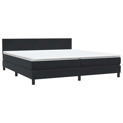 vidaXL Boxspringbett mit Matratze & LED Schwarz 200x220 cm Samt