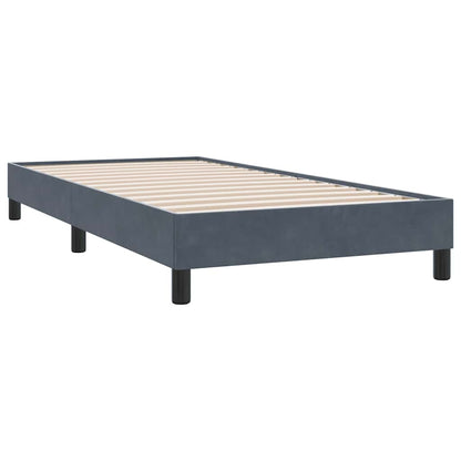 Boxspringbett mit Matratze & LED Dunkelgrau 80x210 cm Samt
