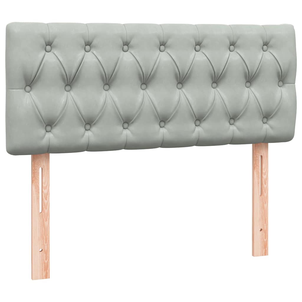 vidaXL Boxspringbett mit Matratze & LED Hellgrau 120x210 cm Samt