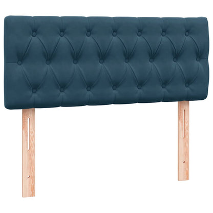 vidaXL Boxspringbett mit Matratze & LED Dunkelblau 120x210 cm Samt