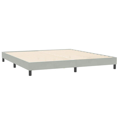 vidaXL Boxspringbett mit Matratze & LED Hellgrau 180x210 cm Samt
