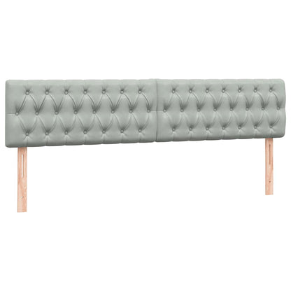 vidaXL Boxspringbett mit Matratze & LED Hellgrau 180x210 cm Samt