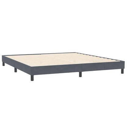 Boxspringbett mit Matratze & LED Dunkelgrau 180x210 cm Samt