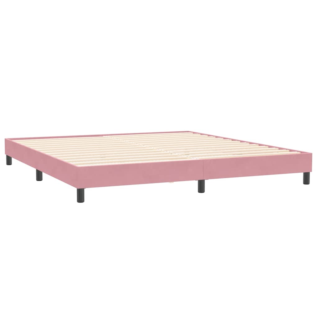 vidaXL Lit coffre avec matelas et LED Rose 180x210 cm Velours