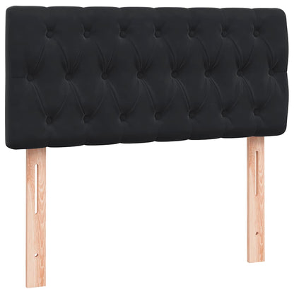 vidaXL Lit avec sommier tapissier, matelas et LED Noir 80x220 cm Velours