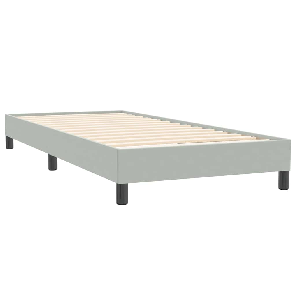 vidaXL Boxspringbett mit Matratze & LED Hellgrau 90x220 cm Samt