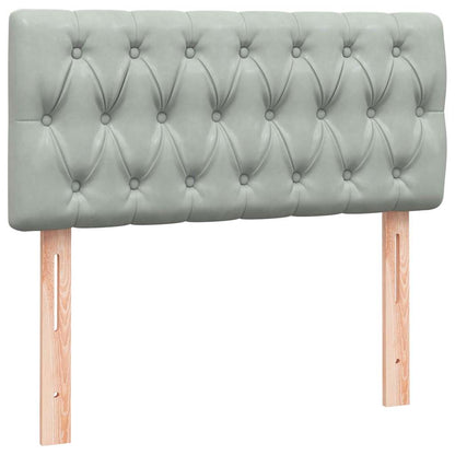 vidaXL Boxspringbett mit Matratze & LED Hellgrau 90x220 cm Samt