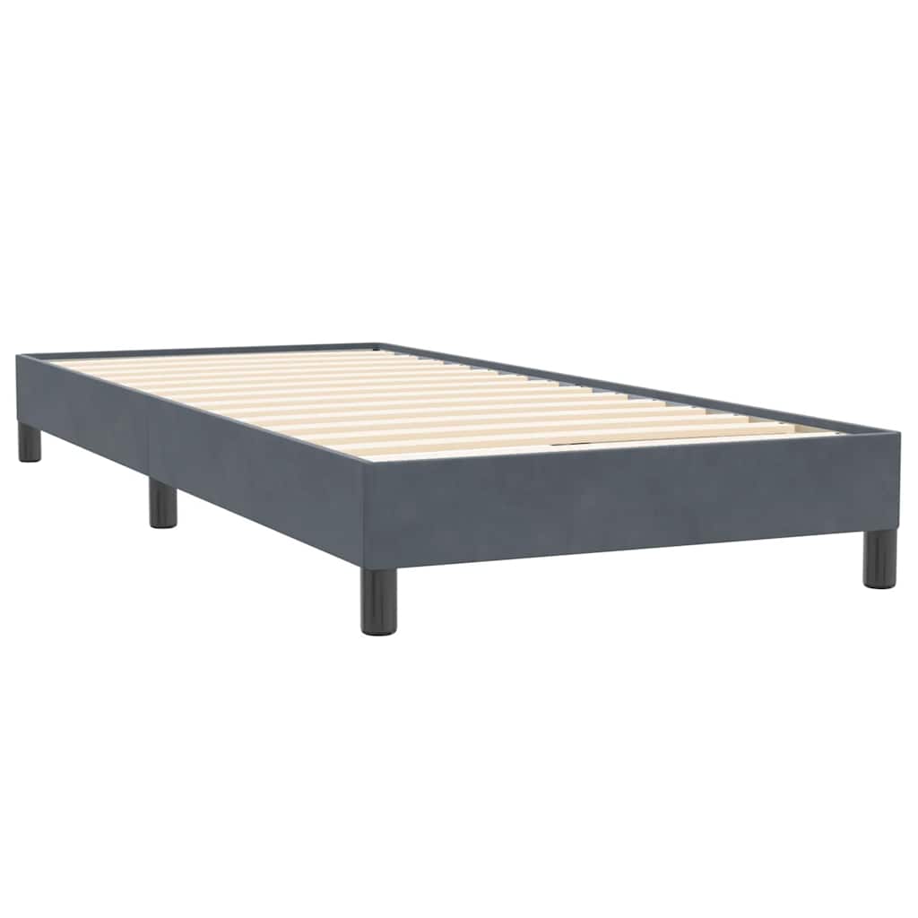 vidaXL Boxspringbett mit Matratze & LED Dunkelgrau 90x220 cm Samt
