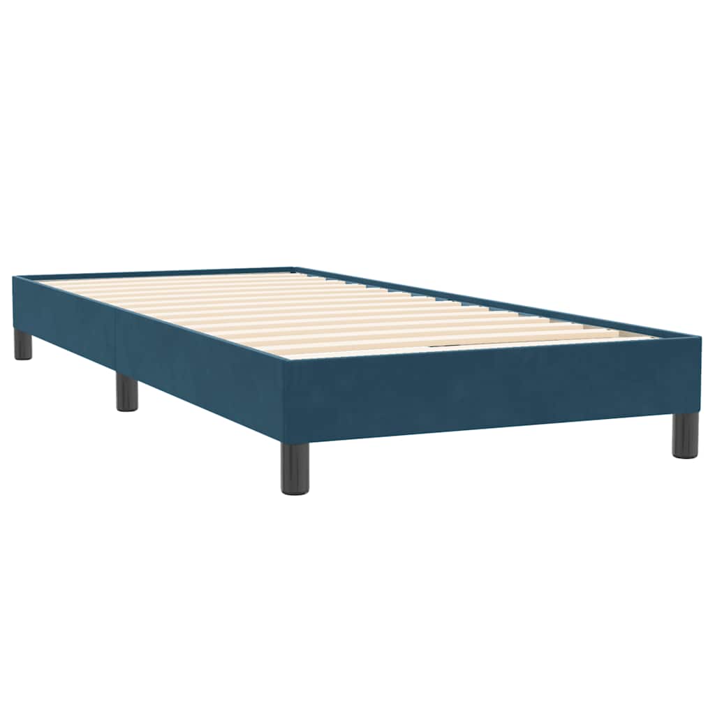 vidaXL Boxspringbett mit Matratze & LED Dunkelblau 90x220 cm Samt