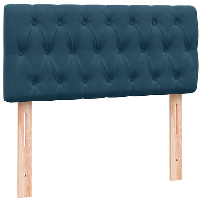 vidaXL Boxspringbett mit Matratze & LED Dunkelblau 90x220 cm Samt
