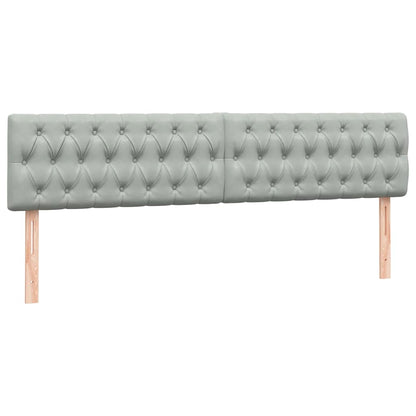 vidaXL Boxspringbett mit Matratze & LED Hellgrau 180x220 cm Samt