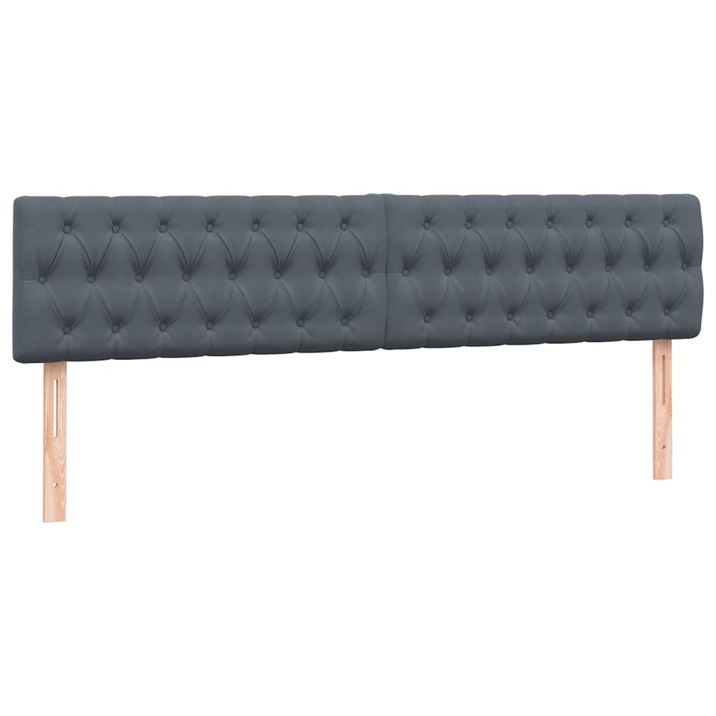 vidaXL Lit boxspring avec matelas et LED gris foncé 180x220 cm Velours
