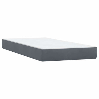 vidaXL Lit boxspring avec matelas et LED gris foncé 180x220 cm Velours