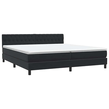 vidaXL Boxspringbett mit Matratze & LED Schwarz 180x220 cm Samt