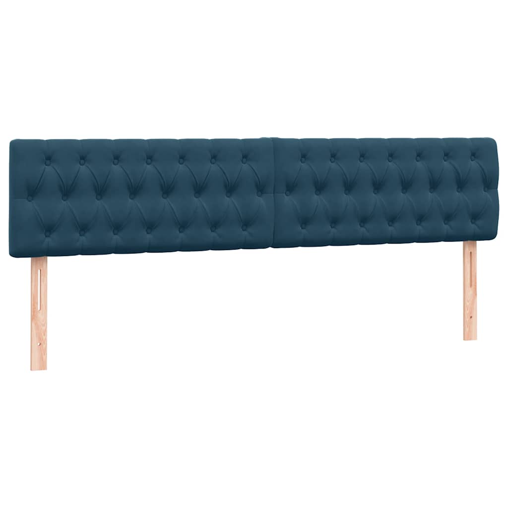 vidaXL Boxspringbett mit Matratze & LED Dunkelblau 180x220 cm Samt