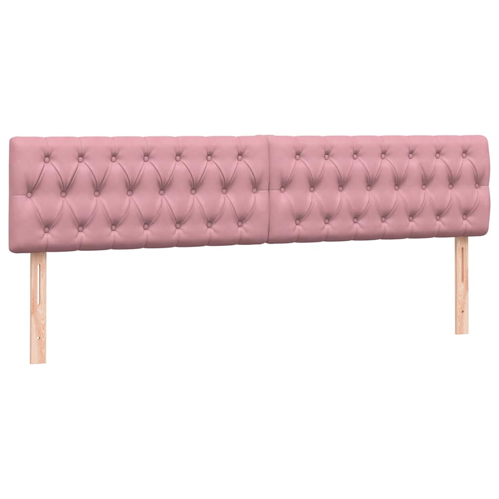 vidaXL Boxspringbett mit Matratze & LED Rosa 180x220 cm Samt